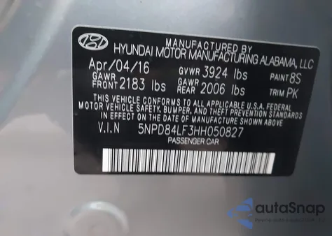 2017 Hyundai Elantra Se из США, поврежденный, VIN 5NPD84LF3HH050827